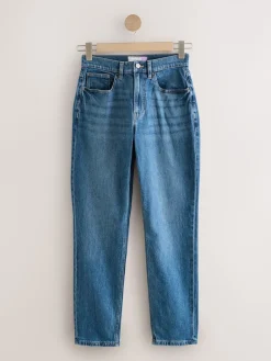 Next Hourglass Comfort Stretch Column Mom Jeans Dark Blue Sale