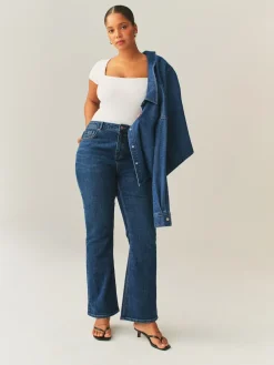 Next Dark Blue Hourglass Mid Rise Authentic Bootcut Jeans Clearance