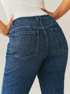 Next Dark Blue Hourglass Mid Rise Authentic Bootcut Jeans Clearance