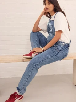 Next Dark Blue Maternity Denim Dungaree Hot