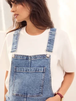 Next Dark Blue Maternity Denim Dungaree Hot