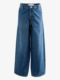 Next Maternity Wide Leg 100% Cotton Jeans Dark Blue Discount