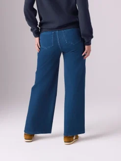 Next Dark Blue Maternity Wide Leg Denim Leggings Clearance