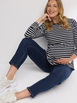 Next Mom Maternity Denim Jeans Dark Blue New