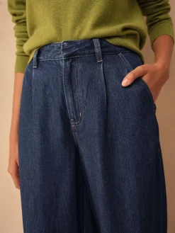 Next N.Premium High Rise Culotte Jeans Dark Blue Online