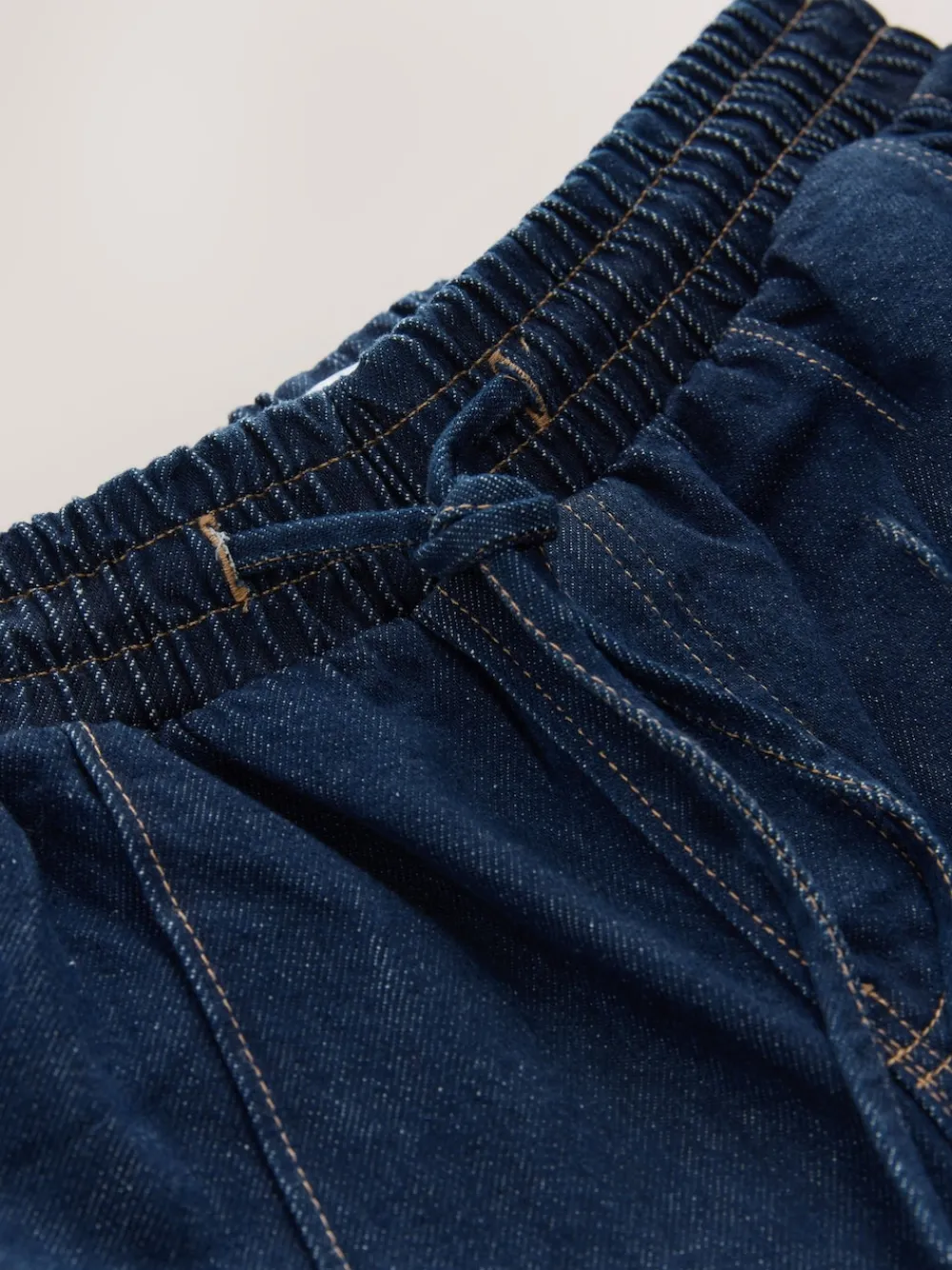 Next Pintuck Wide Leg Denim Joggers Dark Blue Sale