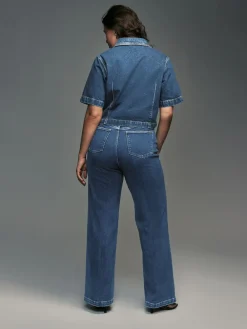 Next Wide Leg Hourglass Jeans Dark Blue Hot