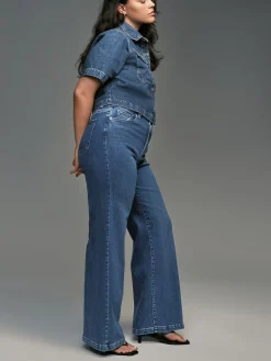 Next Wide Leg Hourglass Jeans Dark Blue Hot