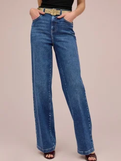Next Wide Leg Jeans Dark Blue Best