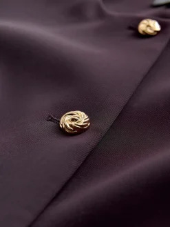 Next Dark Purple Collarless Blazer Discount