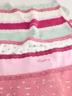 Next High Waist High Leg Cotton and Lace Knickers 7 Pack Days Of The Week Best