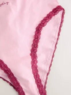 Next High Waist High Leg Cotton and Lace Knickers 7 Pack Days Of The Week Best