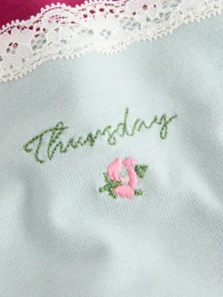 Next High Waist High Leg Cotton and Lace Knickers 7 Pack Days Of The Week Best