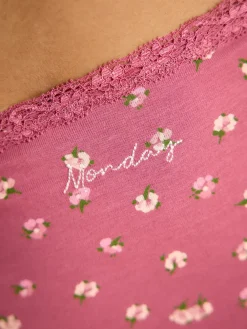 Next High Waist High Leg Cotton and Lace Knickers 7 Pack Days Of The Week Best