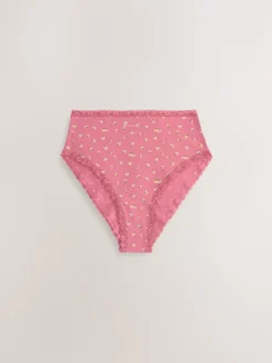 Next High Waist High Leg Cotton and Lace Knickers 7 Pack Days Of The Week Best