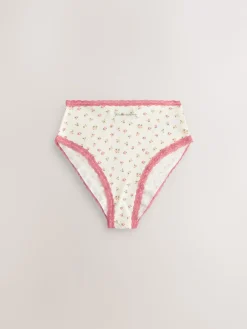 Next High Waist High Leg Cotton and Lace Knickers 7 Pack Days Of The Week Best