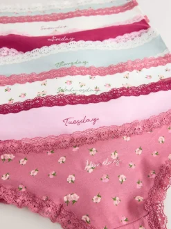 Next Thong Cotton and Lace Knickers 7 Pack Days Of The Week Best