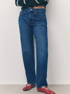 Next Barrel Leg Jeans Denim Dark Blue