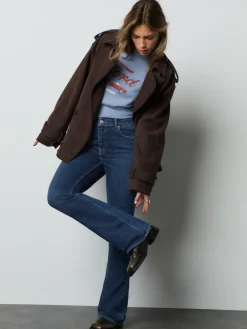 Next Mid Rise Authentic Bootcut Jeans Denim Dark Blue New