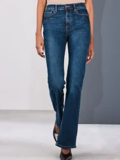 Next Mid Rise Stretch Bootcut Jeans Denim Dark Blue Best