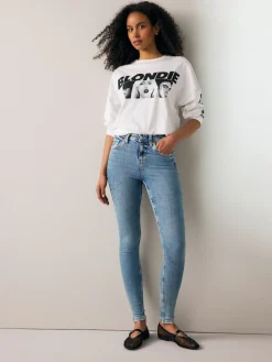 Next Denim Mid Blue Supersoft Skinny Jeans New