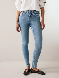 Next Denim Mid Blue Supersoft Skinny Jeans New