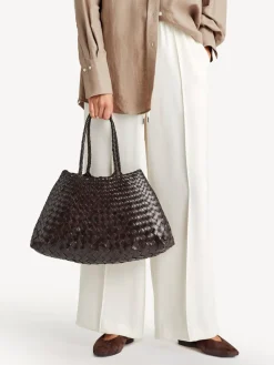 Dragon Diffusion Santa Croce Large Woven Bag Dark Brown Outlet