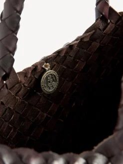 Dragon Diffusion Santa Croce Large Woven Bag Dark Brown Outlet