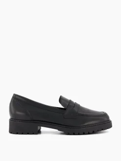 Dune London Black Regular Fit Gild Cleated Penny Leather Loafers Outlet