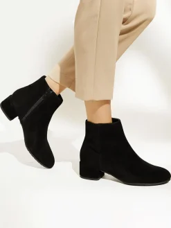 Dune London Wide Fit Pippie Smart Low Boots Black Outlet