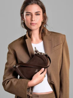Dune London Brown Direction Small Smart Scoop Shoulder Bag Online