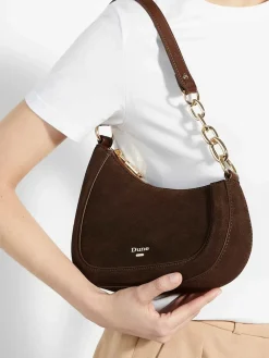 Dune London Brown Direction Small Smart Scoop Shoulder Bag Online