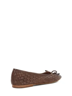 Dune London Brown Heat Woven Ballerina Shoes Sale