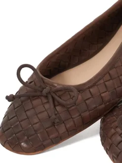 Dune London Brown Heat Woven Ballerina Shoes Sale