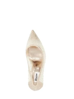 Dune London Brightest Embellished Hotfix Court Heels Gold Best