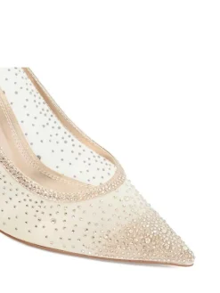 Dune London Brightest Embellished Hotfix Court Heels Gold Best