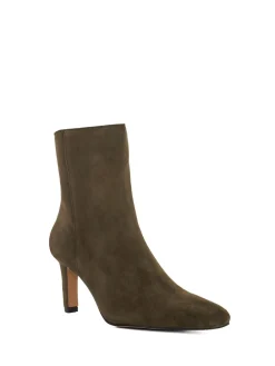 Dune London Green Ovation Square Toe Heeled Boots