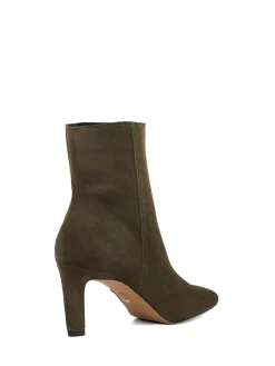 Dune London Green Ovation Square Toe Heeled Boots