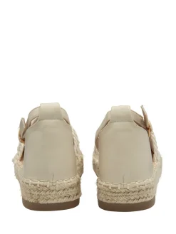 Dunlop Ankle Strap Flatform Shoes Cream Clearance
