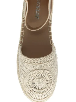 Dunlop Ankle Strap Flatform Shoes Cream Clearance