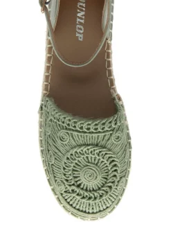 Dunlop Ankle Strap Flatform Shoes Green Clearance