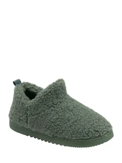 Dunlop Faux Fur Full Slippers Green Sale