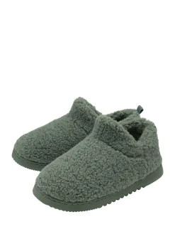 Dunlop Faux Fur Full Slippers Green Sale
