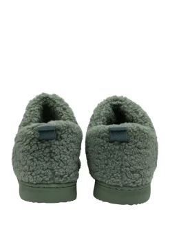 Dunlop Faux Fur Full Slippers Green Sale