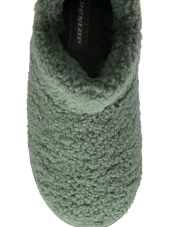Dunlop Faux Fur Full Slippers Green Sale