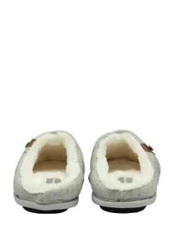 Dunlop Ladies Closed Toe Quilted Mule Slippers Grey New