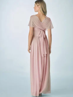 Next Dusky Pink Mesh Multiway Wedding Guest Bridesmaid Maxi Dress