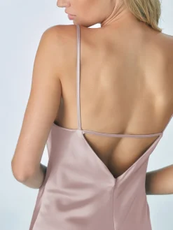 Next Dusky Pink Satin Cowl Neck Wedding Guest Bridesmaid Maxi Dress Best