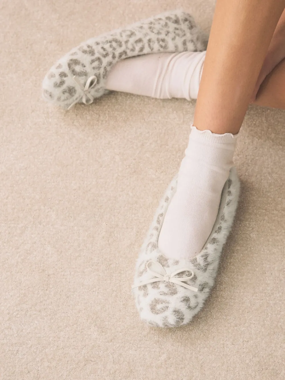 Next Ecru Animal Print Ballet Slippers Online