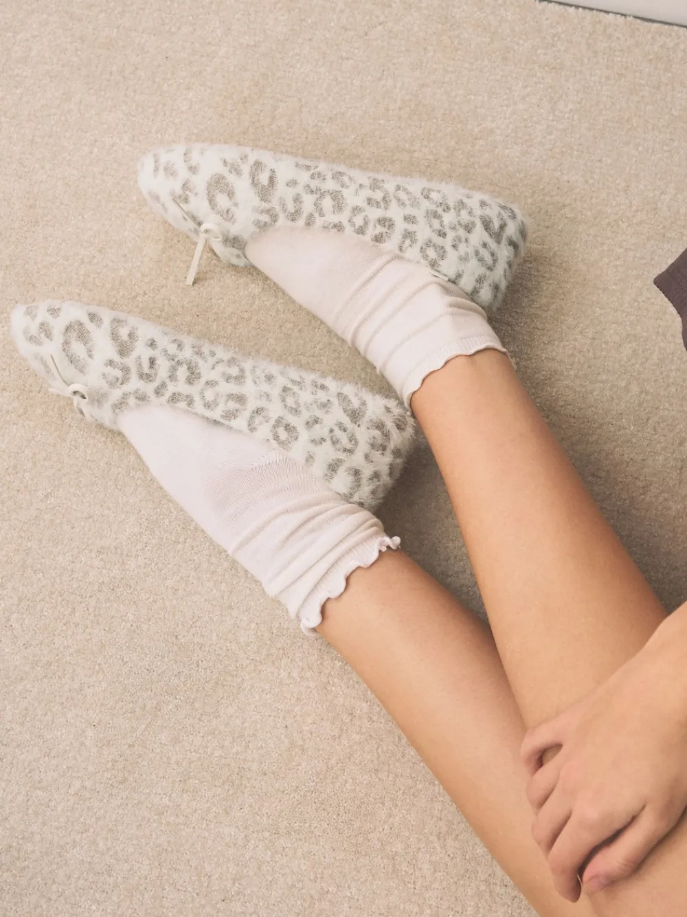 Next Ecru Animal Print Ballet Slippers Online